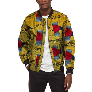 African Print Mens Bomber Jackets Street Styled Coat Dashiki Pattern Tailor-Made