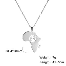 Load image into Gallery viewer, African Map Pendant Necklace For Women Stainless Steel Chain Jewellry