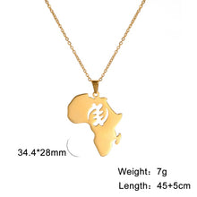 Load image into Gallery viewer, African Map Pendant Necklace For Women Stainless Steel Chain Jewellry