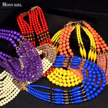 Load image into Gallery viewer, Handmade Braid Jewellry Sets Fashion Necklace For Women Nigeria Bridal Wedding African Beads - Chocolate Boy Ltd