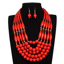 Load image into Gallery viewer, Handmade Braid Jewellry Sets Fashion Necklace For Women Nigeria Bridal Wedding African Beads - Chocolate Boy Ltd
