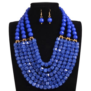 Handmade Braid Jewellry Sets Fashion Necklace For Women Nigeria Bridal Wedding African Beads - Chocolate Boy Ltd
