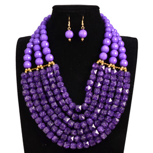 Handmade Braid Jewellry Sets Fashion Necklace For Women Nigeria Bridal Wedding African Beads - Chocolate Boy Ltd
