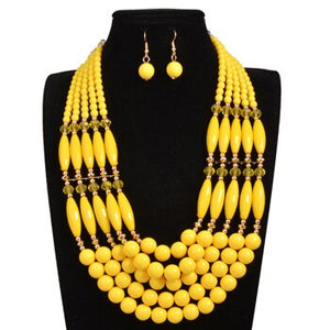 Handmade Braid Jewellry Sets Fashion Necklace For Women Nigeria Bridal Wedding African Beads - Chocolate Boy Ltd