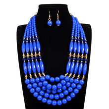 Load image into Gallery viewer, Handmade Braid Jewellry Sets Fashion Necklace For Women Nigeria Bridal Wedding African Beads - Chocolate Boy Ltd