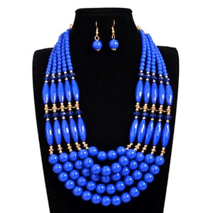 Handmade Braid Jewellry Sets Fashion Necklace For Women Nigeria Bridal Wedding African Beads - Chocolate Boy Ltd