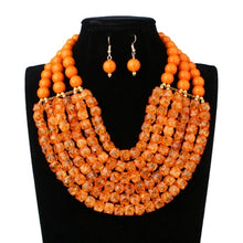 Load image into Gallery viewer, Handmade Braid Jewellry Sets Fashion Necklace For Women Nigeria Bridal Wedding African Beads - Chocolate Boy Ltd