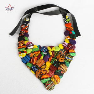 Colourful African Button Necklace African Accessories for Women