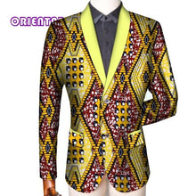 Load image into Gallery viewer, Traditional Men African Clothes Business Suit Coat African Print Slim Fit Jacket Blazer Long Sleeve - Chocolate Boy Ltd