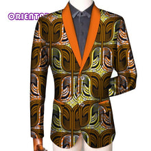 Load image into Gallery viewer, Traditional Men African Clothes Business Suit Coat African Print Slim Fit Jacket Blazer Long Sleeve - Chocolate Boy Ltd