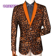Load image into Gallery viewer, Traditional Men African Clothes Business Suit Coat African Print Slim Fit Jacket Blazer Long Sleeve - Chocolate Boy Ltd