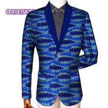 Load image into Gallery viewer, Traditional Men African Clothes Business Suit Coat African Print Slim Fit Jacket Blazer Long Sleeve - Chocolate Boy Ltd