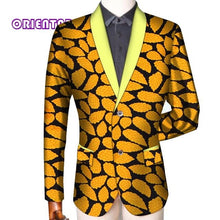 Load image into Gallery viewer, Traditional Men African Clothes Business Suit Coat African Print Slim Fit Jacket Blazer Long Sleeve - Chocolate Boy Ltd