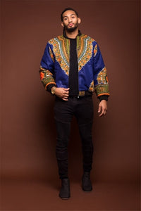 African Men Jacket Print Rich Long Sleeve Fashion Africa Traditional Dashiki Retro Coat for Male Clothing S-XL - Chocolate Boy Ltd