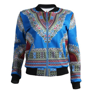 African Print Jacket Women Dashiki Long Sleeve Casual Jacket - Chocolate Boy Ltd