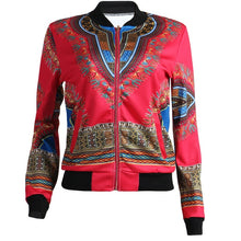 Load image into Gallery viewer, African Print Jacket Women Dashiki Long Sleeve Casual Jacket - Chocolate Boy Ltd