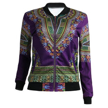 Load image into Gallery viewer, African Print Jacket Women Dashiki Long Sleeve Casual Jacket - Chocolate Boy Ltd