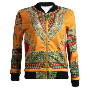 African Print Jacket Women Dashiki Long Sleeve Casual Jacket - Chocolate Boy Ltd